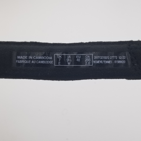 NWOT 9.5W Wide Clarks Rose Way Crisscross Platform Wedge Sandals, Black Suede - Picture 12 of 16